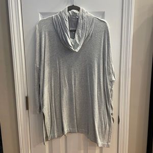 Lou & Grey Cowl Neck Stretchy Light Gray Sweater